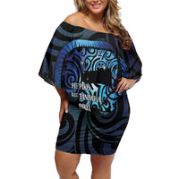 Tuna Eel New Zealand Matariki Family Matching Off Shoulder Short Dress and Hawaiian Shirt He Piko He Taniwha Maori Pattern LT14 Mom's Dress Purple - Polynesian Pride