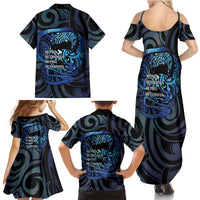 Tuna Eel New Zealand Matariki Family Matching Summer Maxi Dress and Hawaiian Shirt He Piko He Taniwha Maori Pattern LT14 - Polynesian Pride
