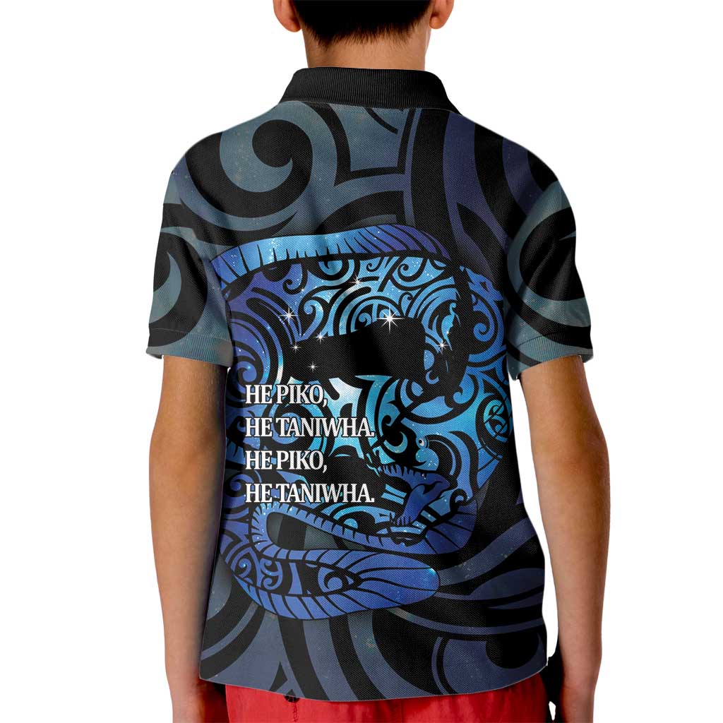 Tuna Eel New Zealand Matariki Kid Polo Shirt He Piko He Taniwha Maori Pattern