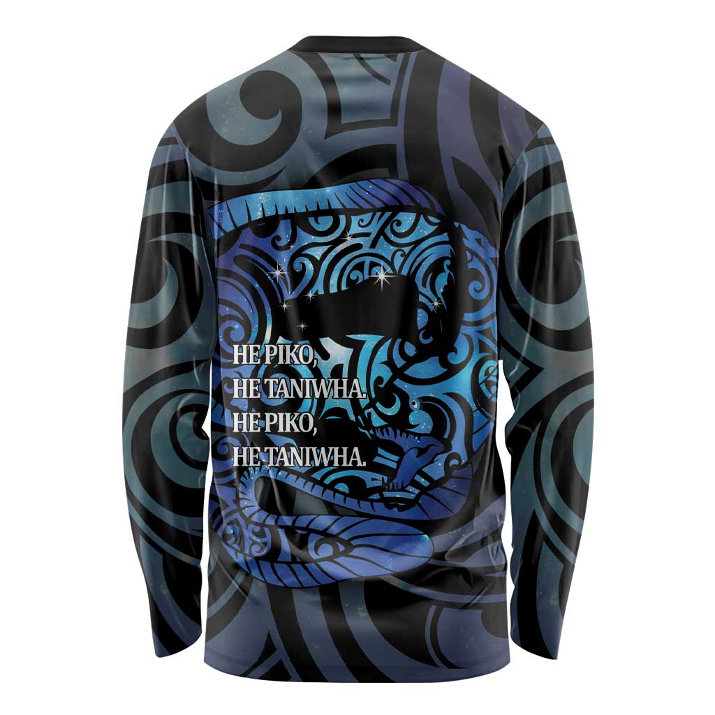 Tuna Eel New Zealand Matariki Long Sleeve Shirt He Piko He Taniwha Maori Pattern