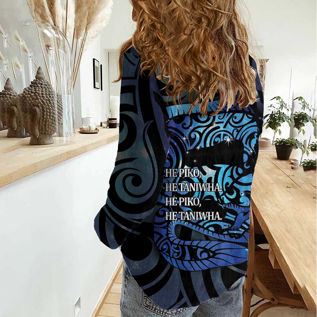 Tuna Eel New Zealand Matariki Women Casual Shirt He Piko He Taniwha Maori Pattern LT14 - Polynesian Pride