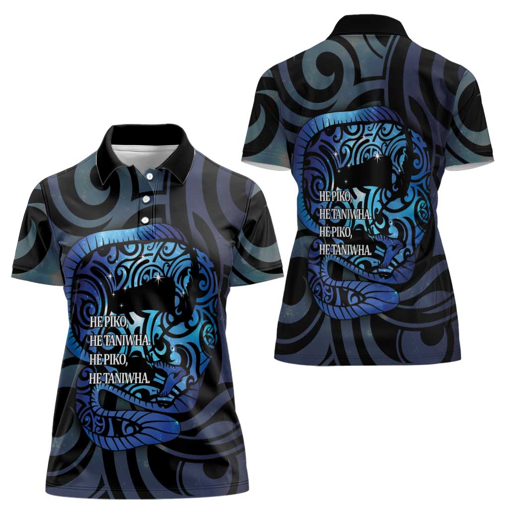 Tuna Eel New Zealand Matariki Women Polo Shirt He Piko He Taniwha Maori Pattern LT14 - Polynesian Pride