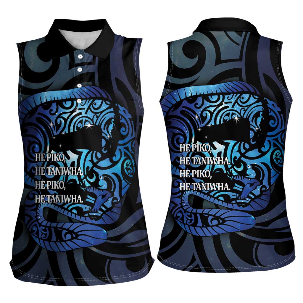 Tuna Eel New Zealand Matariki Women Sleeveless Polo Shirt He Piko He Taniwha Maori Pattern LT14 - Polynesian Pride