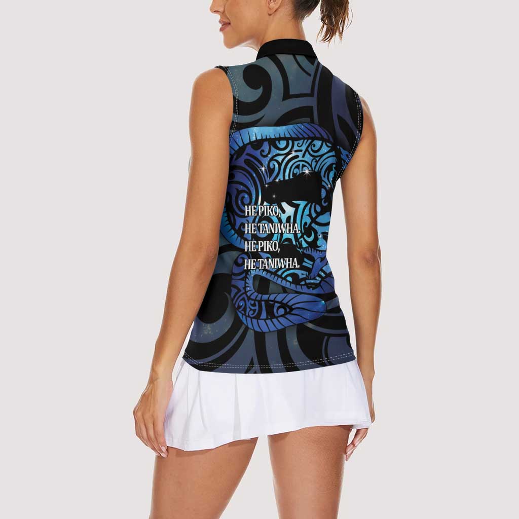 Tuna Eel New Zealand Matariki Women Sleeveless Polo Shirt He Piko He Taniwha Maori Pattern LT14 - Polynesian Pride