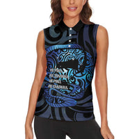 Tuna Eel New Zealand Matariki Women Sleeveless Polo Shirt He Piko He Taniwha Maori Pattern LT14 - Polynesian Pride