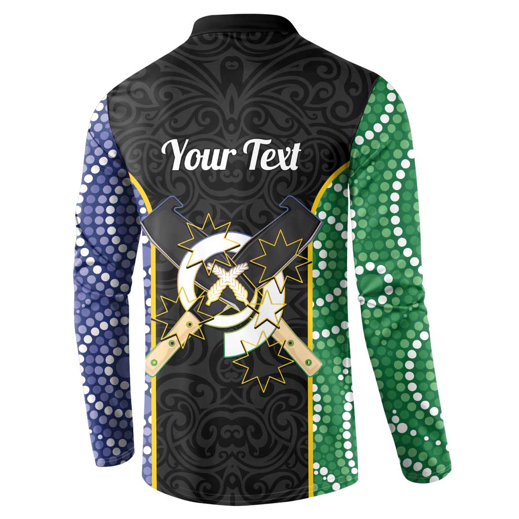 Personalised South Sea Islanders National Recognition Day Button Sweatshirt Australia Aboriginal Vanuatu Pig Tusk