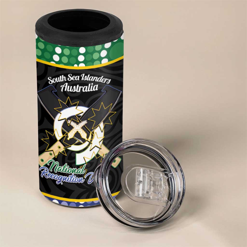 Personalised South Sea Islanders National Recognition Day 4 in 1 Can Cooler Tumbler Australia Aboriginal Vanuatu Pig Tusk LT14 - Polynesian Pride
