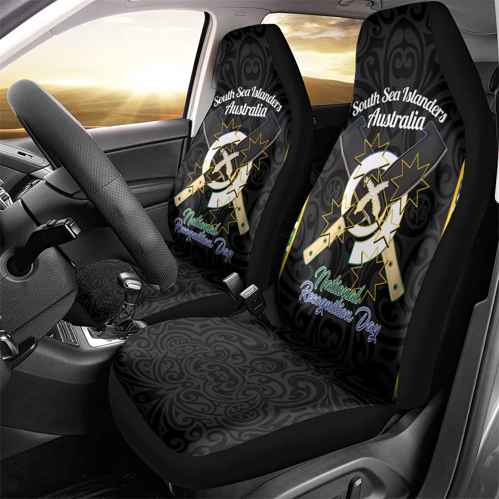 Personalised South Sea Islanders National Recognition Day Car Seat Cover Australia Aboriginal Vanuatu Pig Tusk
