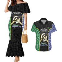 Personalised South Sea Islanders National Recognition Day Couples Matching Mermaid Dress and Hawaiian Shirt Australia Aboriginal Vanuatu Pig Tusk