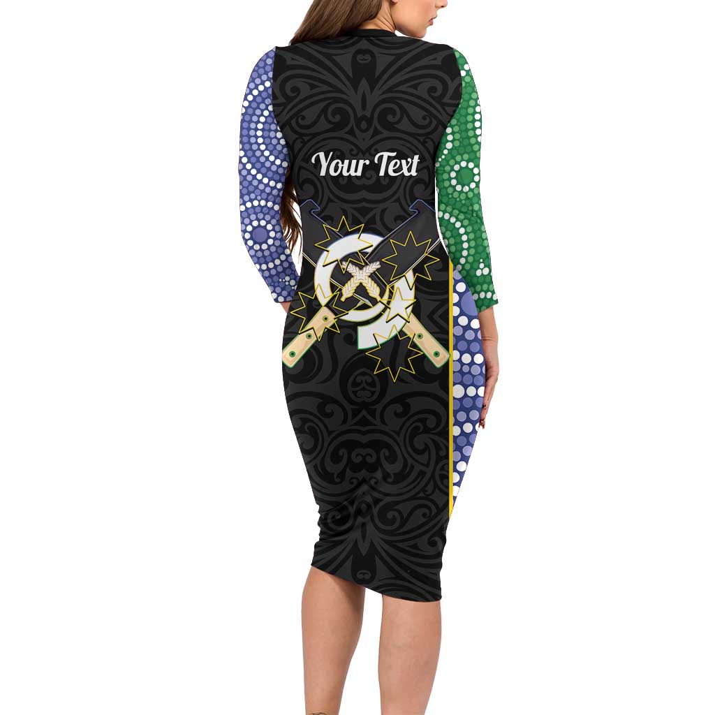 Personalised South Sea Islanders National Recognition Day Family Matching Long Sleeve Bodycon Dress and Hawaiian Shirt Australia Aboriginal Vanuatu Pig Tusk