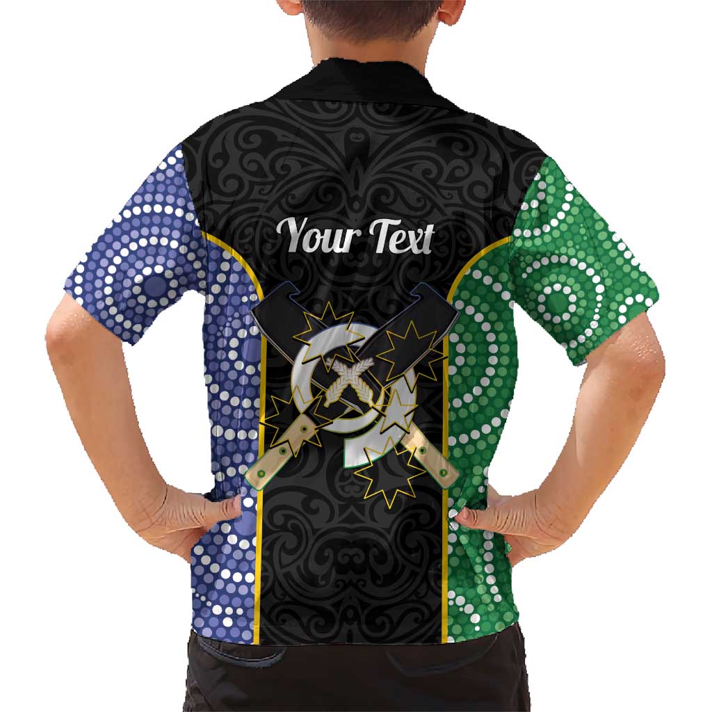 Personalised South Sea Islanders National Recognition Day Family Matching Short Sleeve Bodycon Dress and Hawaiian Shirt Australia Aboriginal Vanuatu Pig Tusk