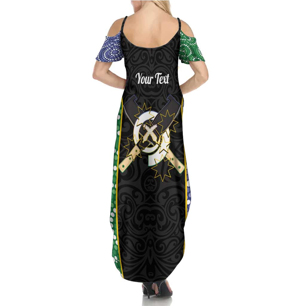 Personalised South Sea Islanders National Recognition Day Family Matching Summer Maxi Dress and Hawaiian Shirt Australia Aboriginal Vanuatu Pig Tusk