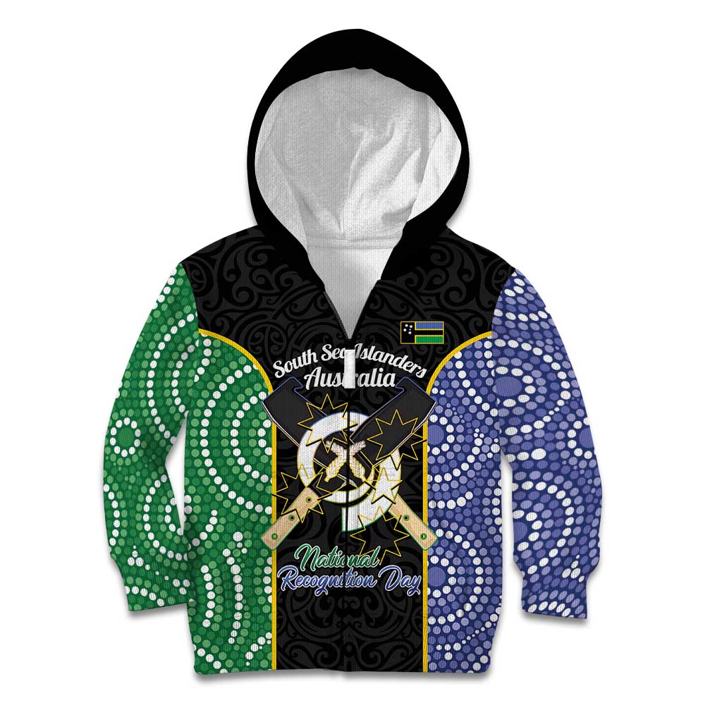 Personalised South Sea Islanders National Recognition Day Kid Hoodie Australia Aboriginal Vanuatu Pig Tusk