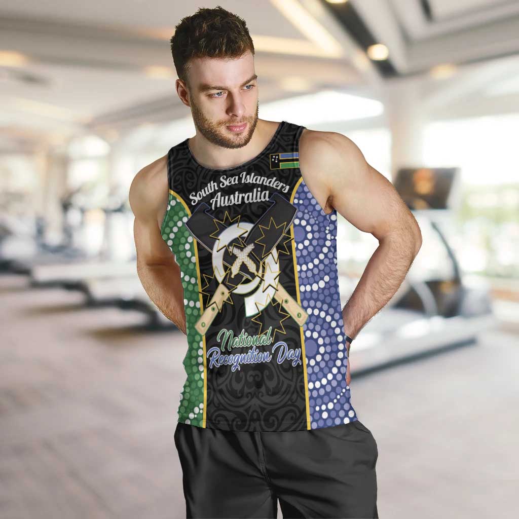 Personalised South Sea Islanders National Recognition Day Men Tank Top Australia Aboriginal Vanuatu Pig Tusk
