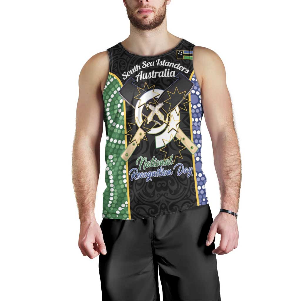 Personalised South Sea Islanders National Recognition Day Men Tank Top Australia Aboriginal Vanuatu Pig Tusk