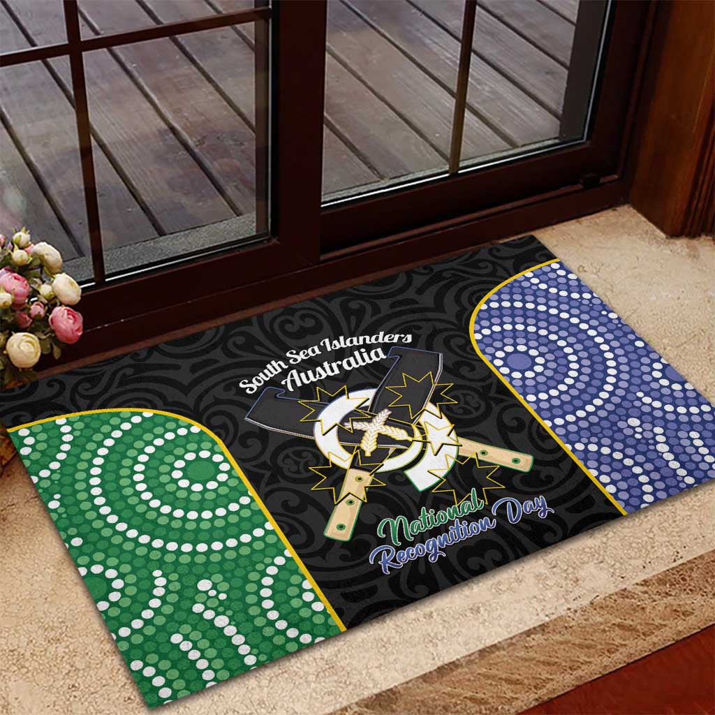 Personalised South Sea Islanders National Recognition Day Rubber Doormat Australia Aboriginal Vanuatu Pig Tusk