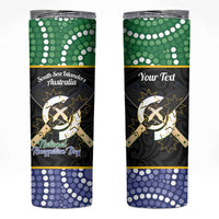 Personalised South Sea Islanders National Recognition Day Skinny Tumbler Australia Aboriginal Vanuatu Pig Tusk LT14 Black - Polynesian Pride