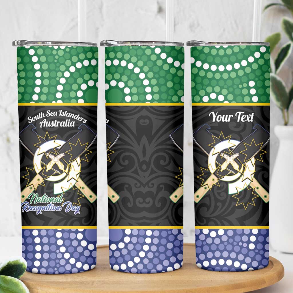 Personalised South Sea Islanders National Recognition Day Skinny Tumbler Australia Aboriginal Vanuatu Pig Tusk LT14 - Polynesian Pride