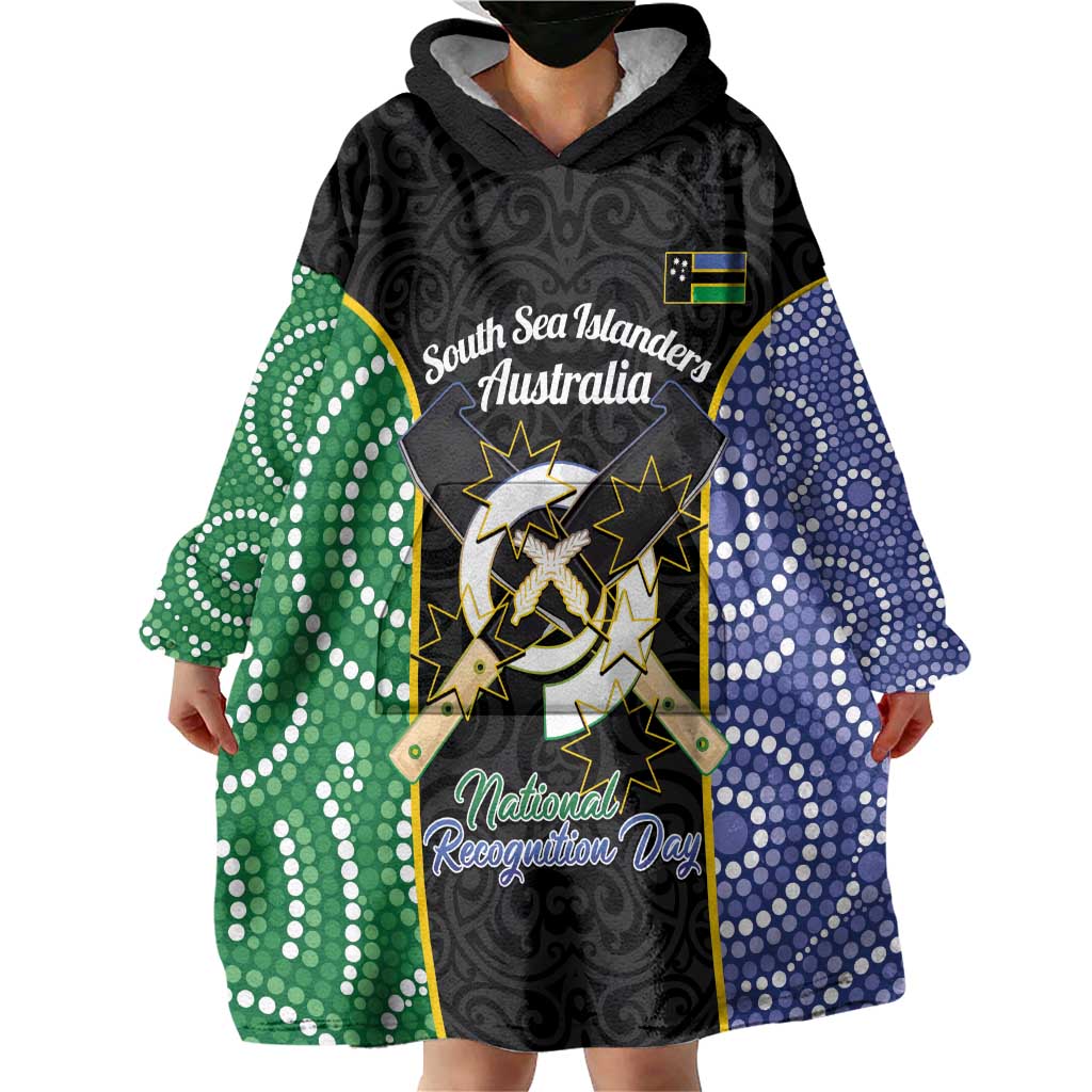 Personalised South Sea Islanders National Recognition Day Wearable Blanket Hoodie Australia Aboriginal Vanuatu Pig Tusk LT14 - Polynesian Pride