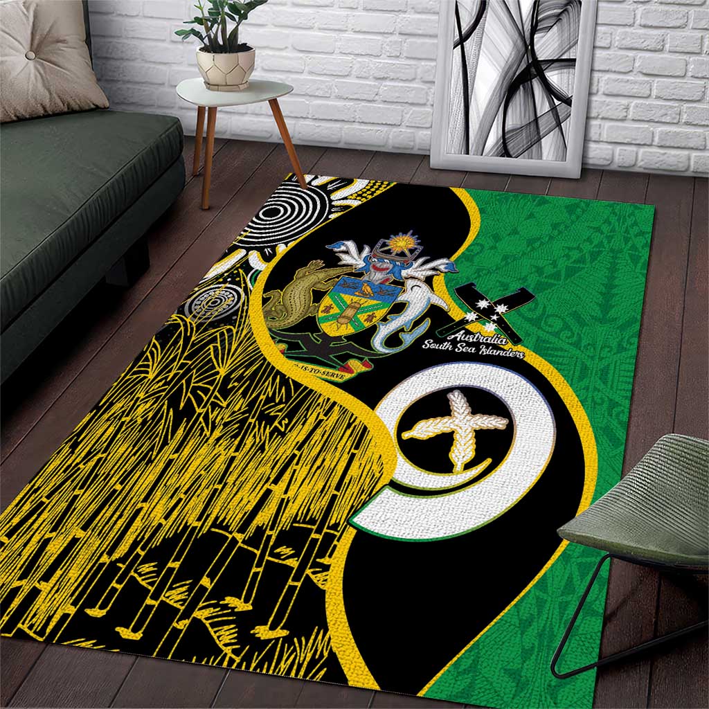 Australian South Sea Islanders National Recognition Day Area Rug Solomon Islands And Vanuatu Culture LT14 Black - Polynesian Pride