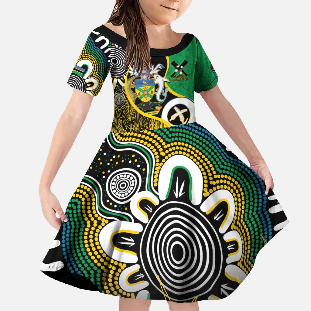Australian South Sea Islanders National Recognition Day Family Matching Summer Maxi Dress and Hawaiian Shirt Solomon Islands And Vanuatu Culture LT14 Daughter's Dress Black - Polynesian Pride