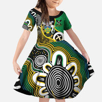 Australian South Sea Islanders National Recognition Day Family Matching Summer Maxi Dress and Hawaiian Shirt Solomon Islands And Vanuatu Culture LT14 Daughter's Dress Black - Polynesian Pride