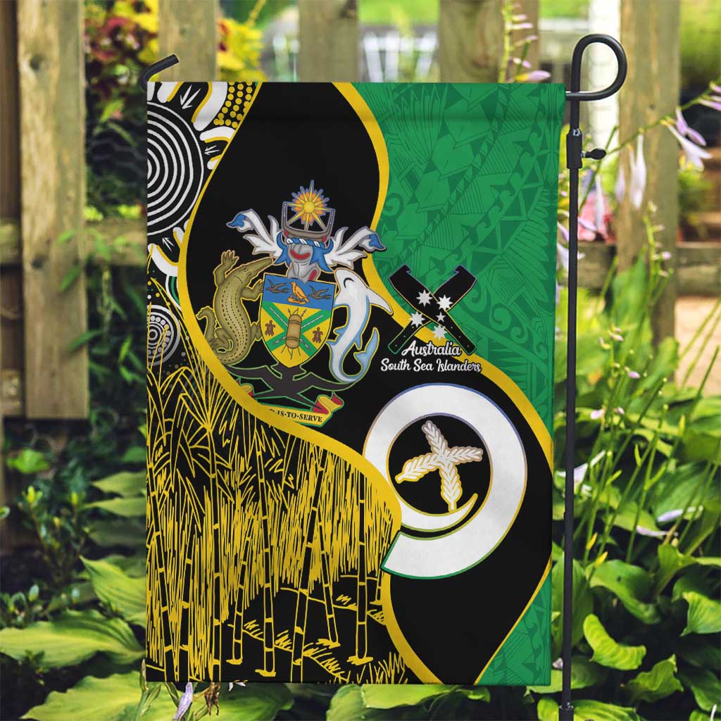 Australian South Sea Islanders National Recognition Day Garden Flag Solomon Islands And Vanuatu Culture LT14 Garden Flag Black - Polynesian Pride