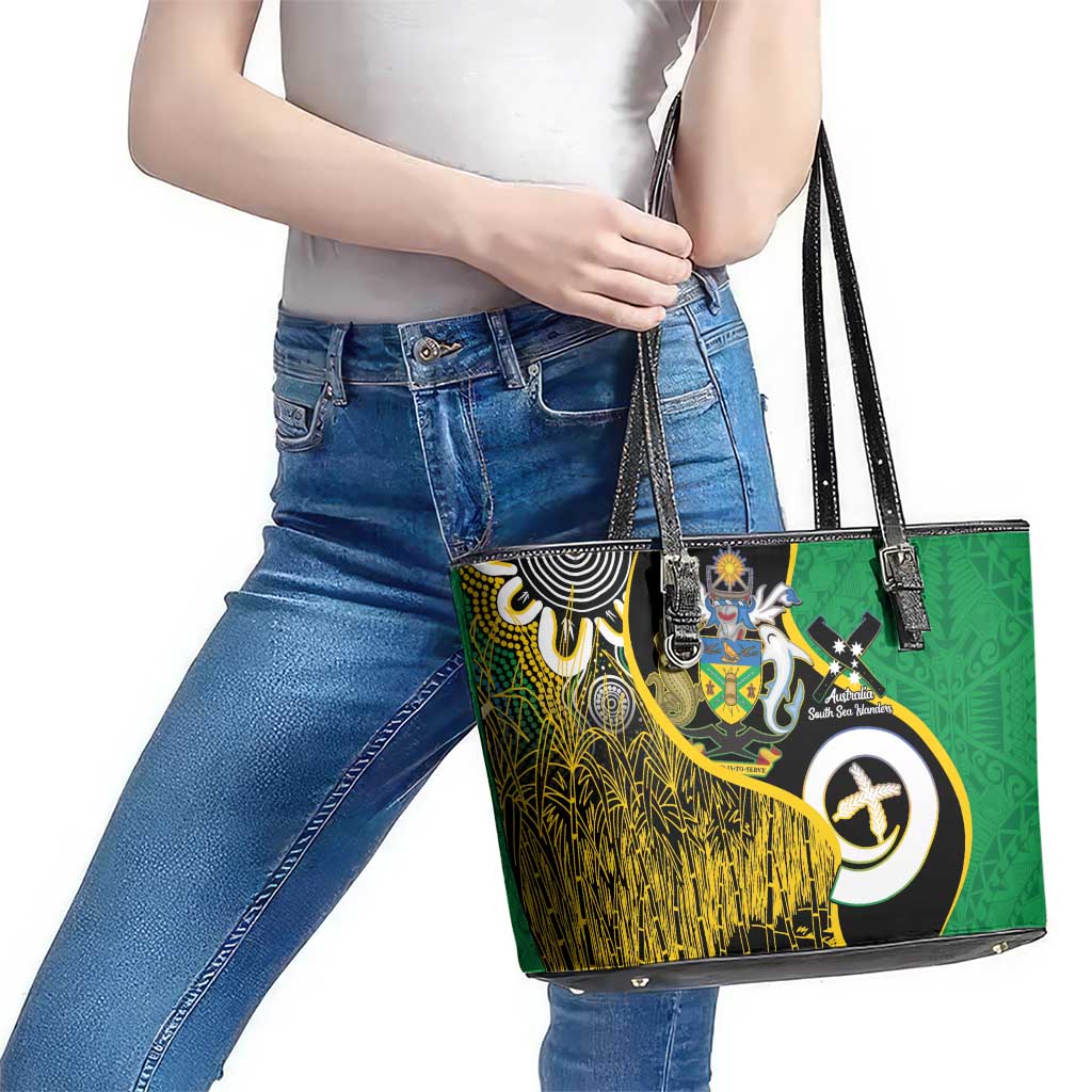 Australian South Sea Islanders National Recognition Day Leather Tote Bag Solomon Islands And Vanuatu Culture LT14 - Polynesian Pride
