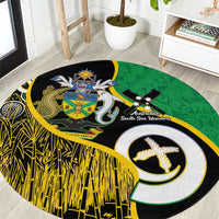 Australian South Sea Islanders National Recognition Day Round Carpet Solomon Islands And Vanuatu Culture LT14 Black - Polynesian Pride