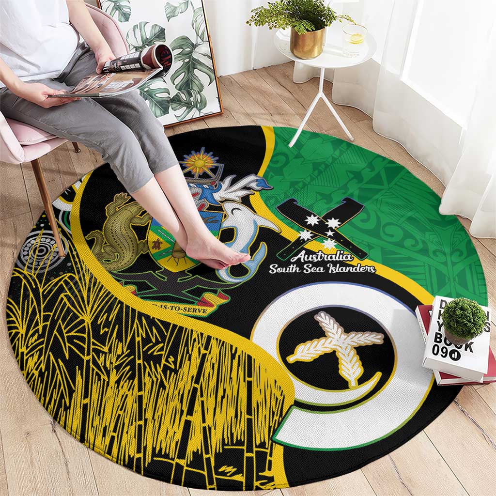 Australian South Sea Islanders National Recognition Day Round Carpet Solomon Islands And Vanuatu Culture LT14 - Polynesian Pride