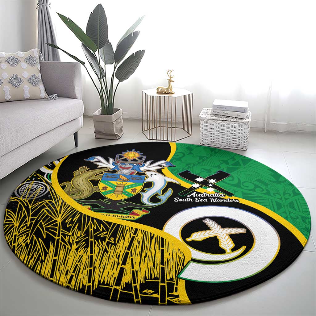 Australian South Sea Islanders National Recognition Day Round Carpet Solomon Islands And Vanuatu Culture LT14 - Polynesian Pride