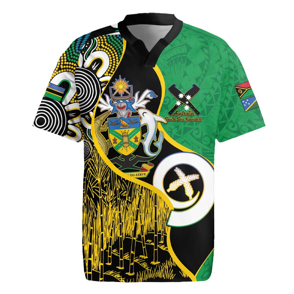 Australian South Sea Islanders National Recognition Day Rugby Jersey Solomon Islands And Vanuatu Culture LT14 Black - Polynesian Pride