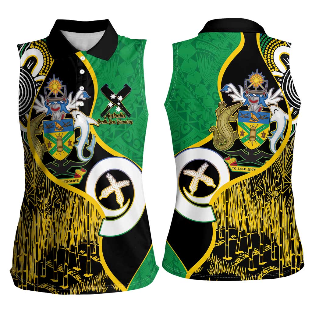 Australian South Sea Islanders National Recognition Day Women Sleeveless Polo Shirt Solomon Islands And Vanuatu Culture LT14 - Polynesian Pride