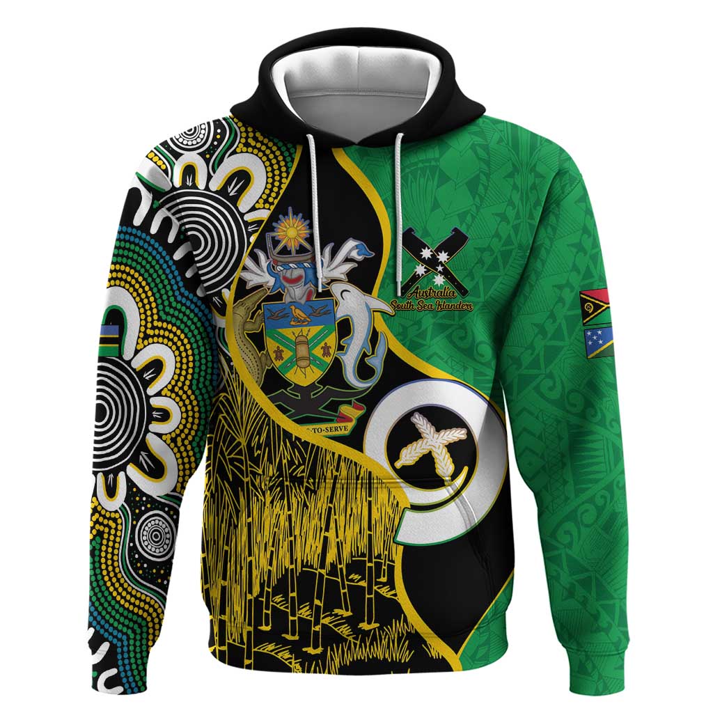 Australian South Sea Islanders National Recognition Day Zip Hoodie Solomon Islands And Vanuatu Culture LT14 Pullover Hoodie Black - Polynesian Pride