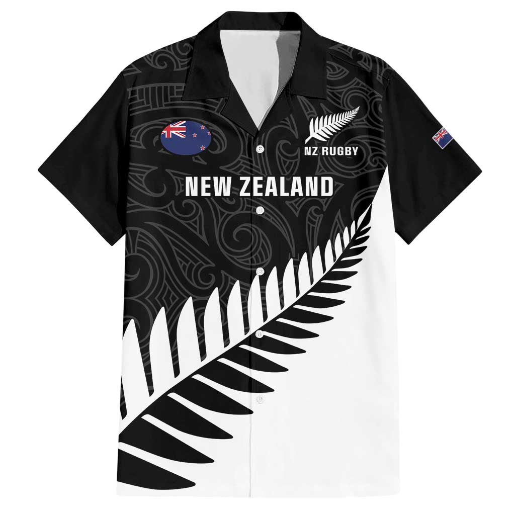 New Zealand Silver Fern Rugby Hawaiian Shirt All Black Go Champions Maori Pattern LT14