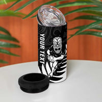 New Zealand Silver Fern Rugby 4 in 1 Can Cooler Tumbler All Black Go Champions Maori Pattern LT14 - Polynesian Pride