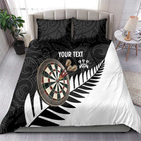 Personalised New Zealand Darts Bedding Set Silver Fern Aotearoa Maori Pattern - Polynesian Pride