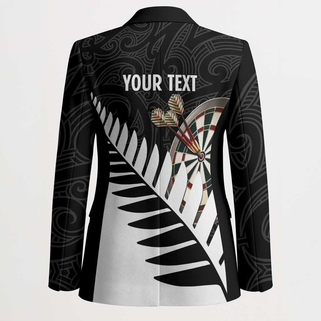 Personalised New Zealand Darts Blazer Silver Fern Aotearoa Maori Pattern LT14 - Polynesian Pride