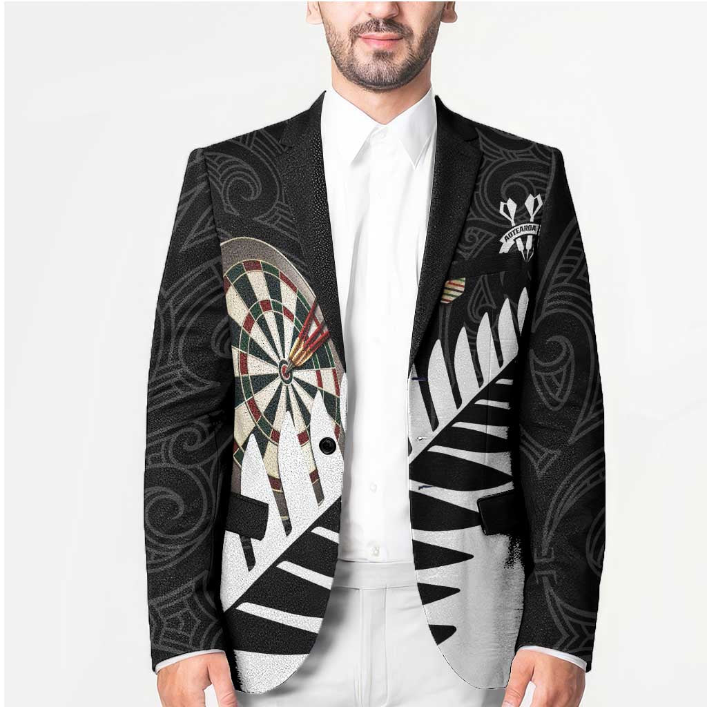 Personalised New Zealand Darts Blazer Silver Fern Aotearoa Maori Pattern LT14 - Polynesian Pride