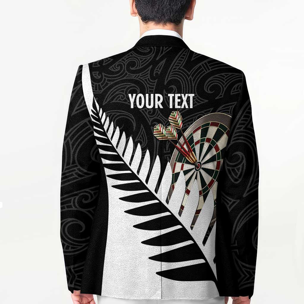 Personalised New Zealand Darts Blazer Silver Fern Aotearoa Maori Pattern LT14 - Polynesian Pride