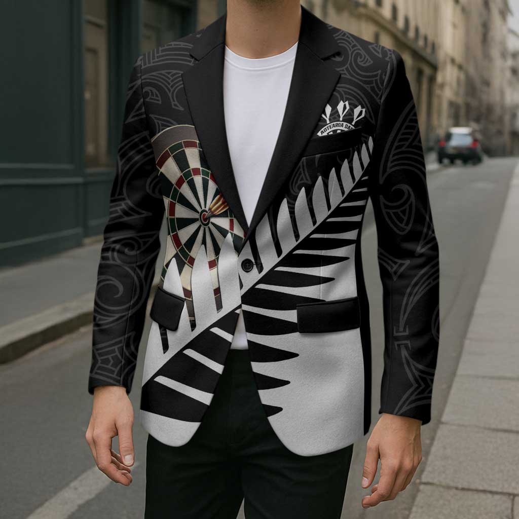 Personalised New Zealand Darts Blazer Silver Fern Aotearoa Maori Pattern LT14 - Polynesian Pride
