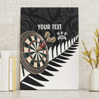 Personalised New Zealand Darts Canvas Wall Art Silver Fern Aotearoa Maori Pattern - Polynesian Pride