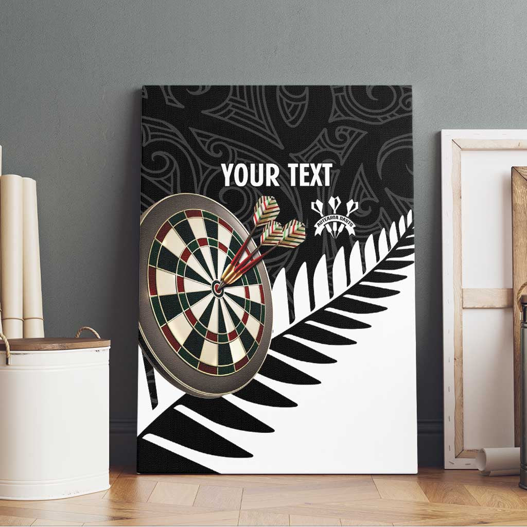 Personalised New Zealand Darts Canvas Wall Art Silver Fern Aotearoa Maori Pattern - Polynesian Pride