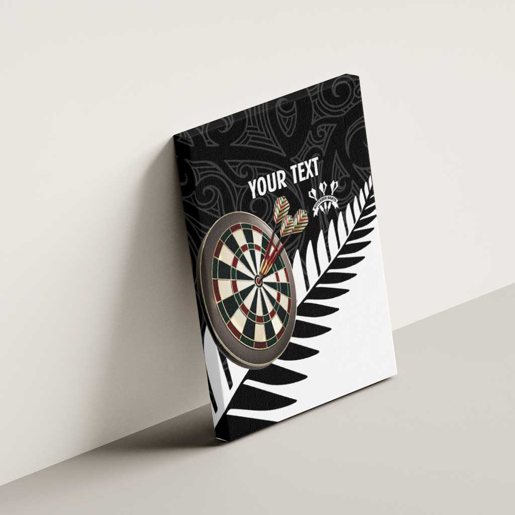 Personalised New Zealand Darts Canvas Wall Art Silver Fern Aotearoa Maori Pattern - Polynesian Pride