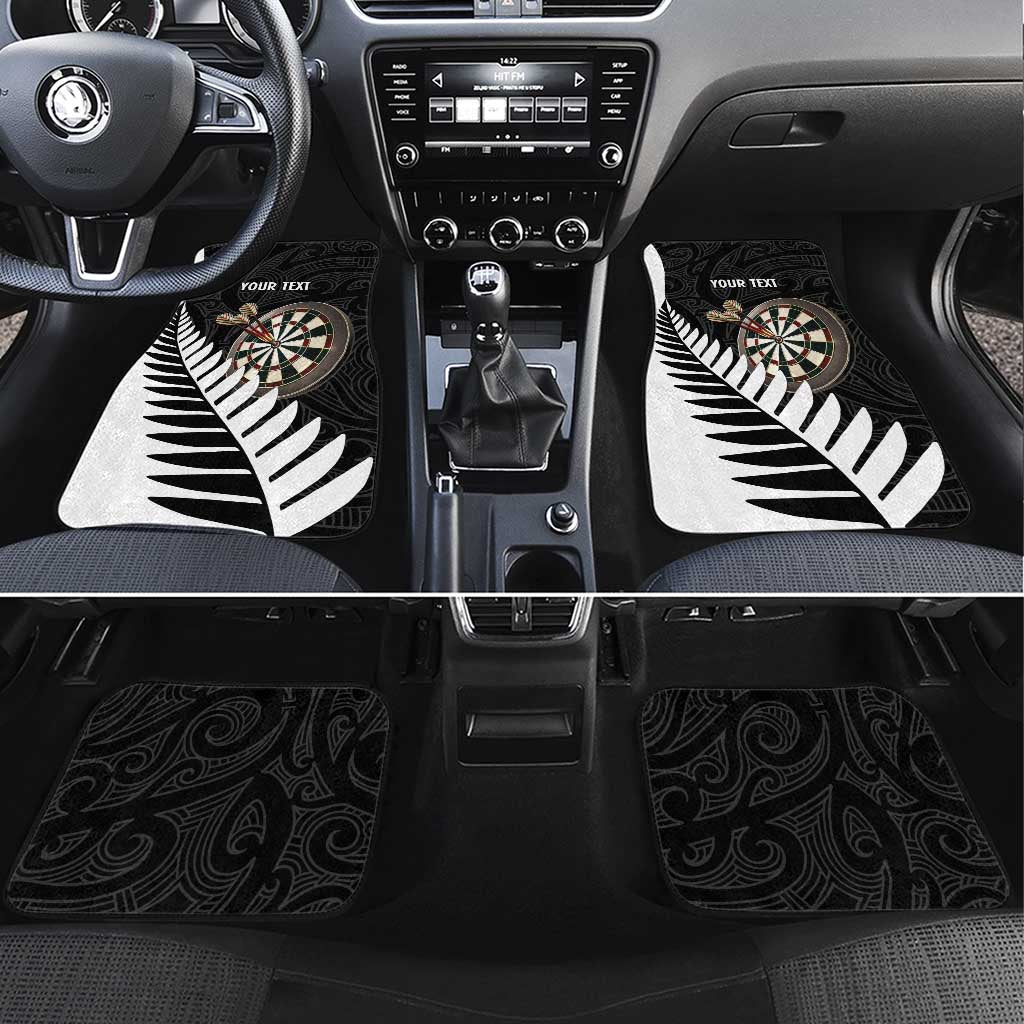Personalised New Zealand Darts Car Mats Silver Fern Aotearoa Maori Pattern - Polynesian Pride
