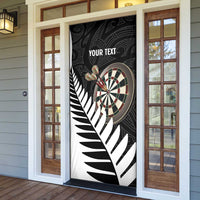 Personalised New Zealand Darts Door Cover Silver Fern Aotearoa Maori Pattern - Polynesian Pride