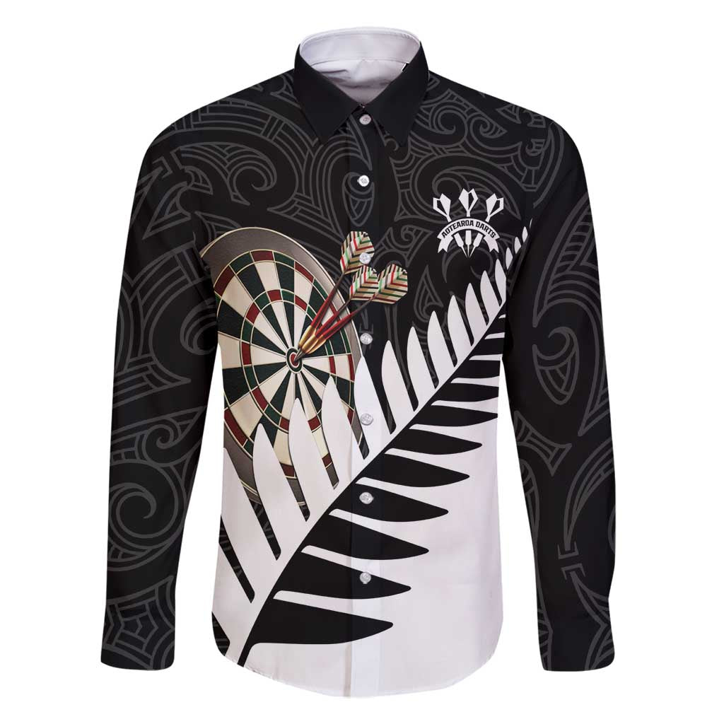 Personalised New Zealand Darts Family Matching Mermaid Dress and Hawaiian Shirt Silver Fern Aotearoa Maori Pattern - Polynesian Pride