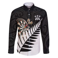 Personalised New Zealand Darts Family Matching Mermaid Dress and Hawaiian Shirt Silver Fern Aotearoa Maori Pattern - Polynesian Pride
