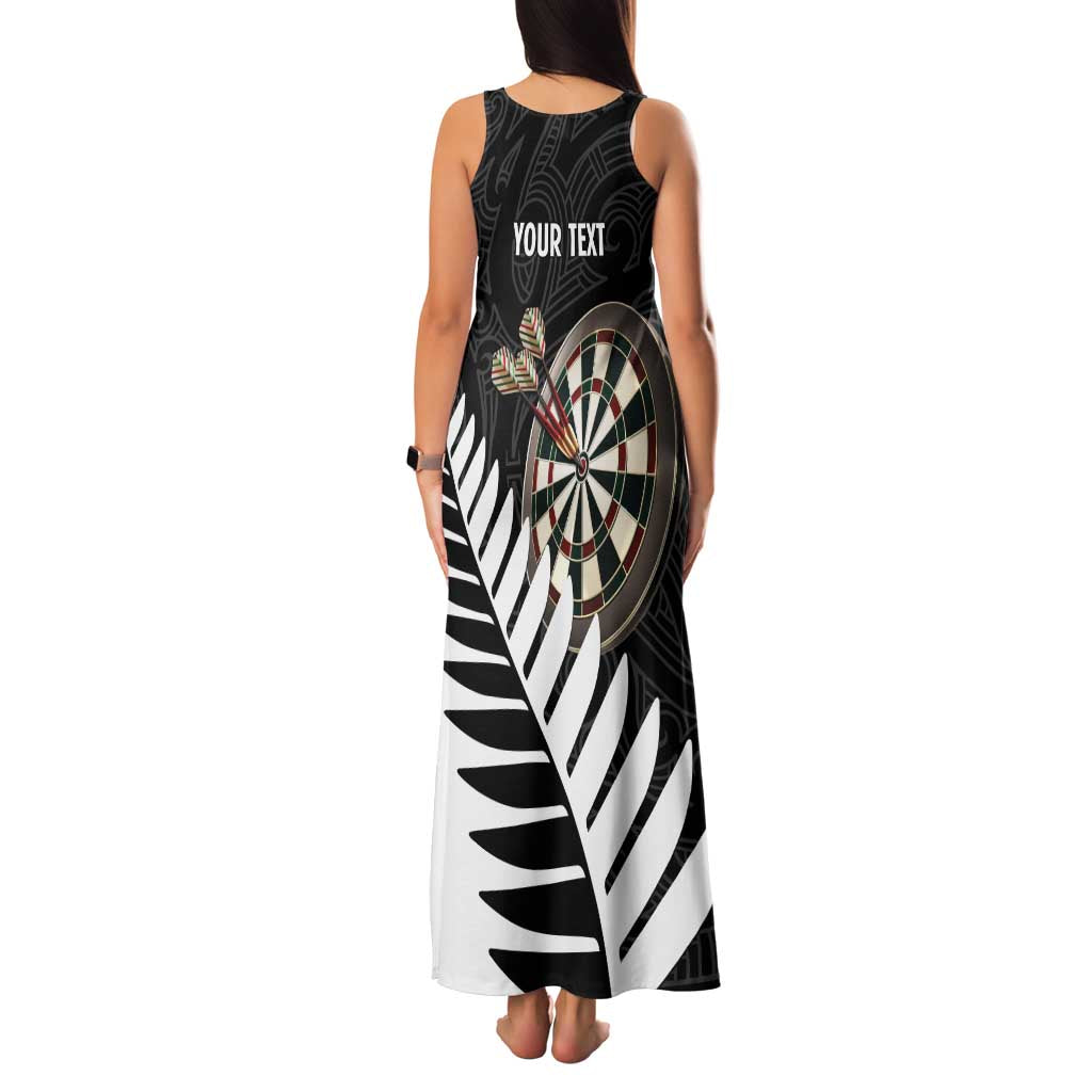 Personalised New Zealand Darts Family Matching Tank Maxi Dress and Hawaiian Shirt Silver Fern Aotearoa Maori Pattern - Polynesian Pride
