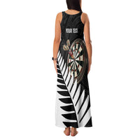 Personalised New Zealand Darts Family Matching Tank Maxi Dress and Hawaiian Shirt Silver Fern Aotearoa Maori Pattern - Polynesian Pride